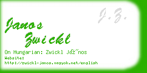 janos zwickl business card